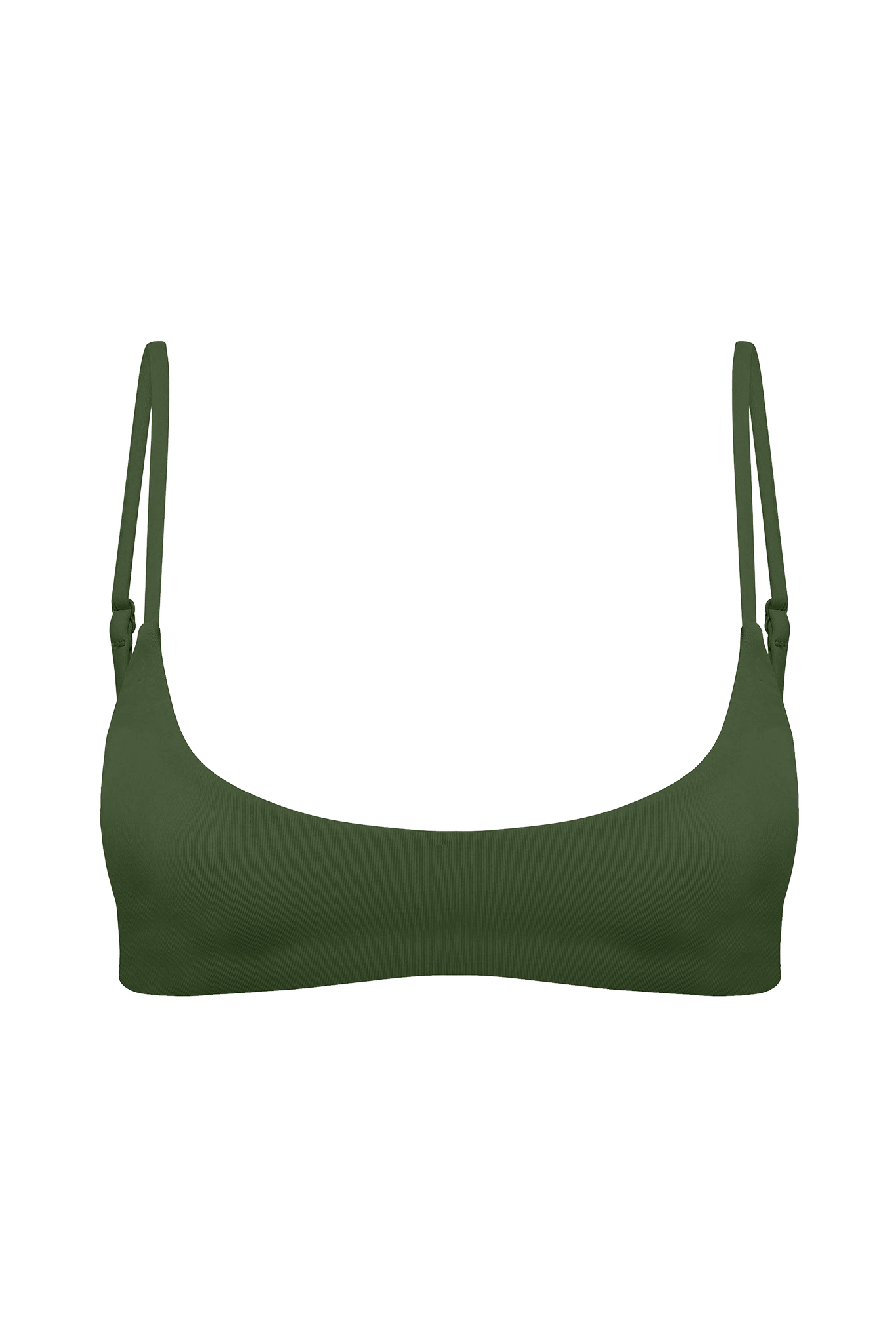 DiSKO Scoop Crop Bikini Top - Olive - product front