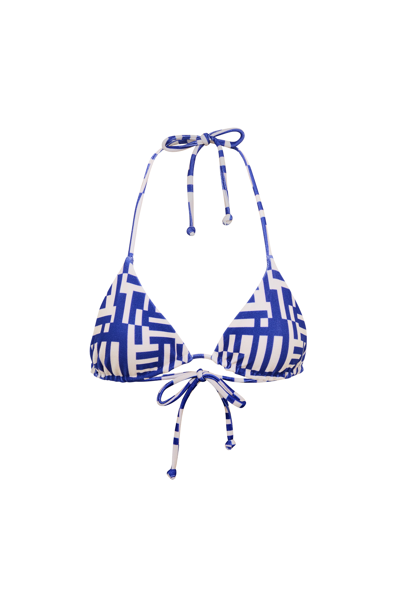 DiSKO Triangle Bikini Top - Blue Maze - product front