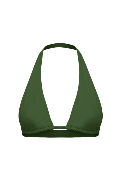 DiSKO Halter Bikini Top - Olive - product front