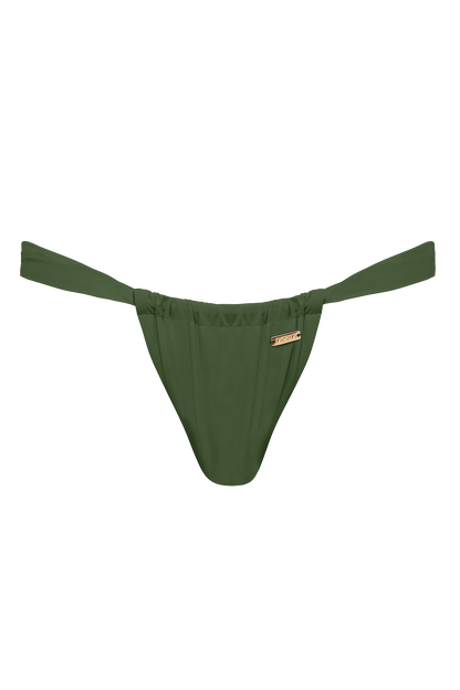 DiSKO Ruched Bikini Bottom - Olive - product front