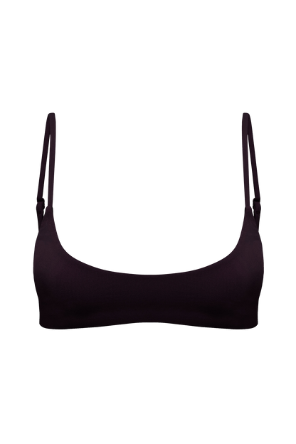 DiSKO Scoop Crop Bikini Top - Black - product front