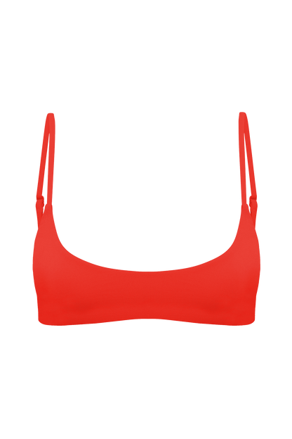 DiSKO Scoop Crop Bikini Top - Red - product front