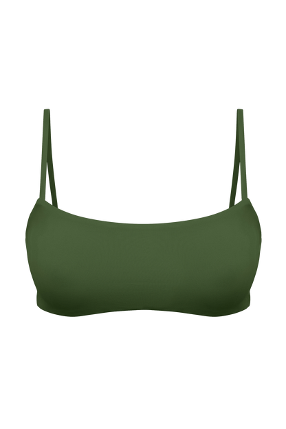 DiSKO Square Crop Bikini Top - Olive - product front