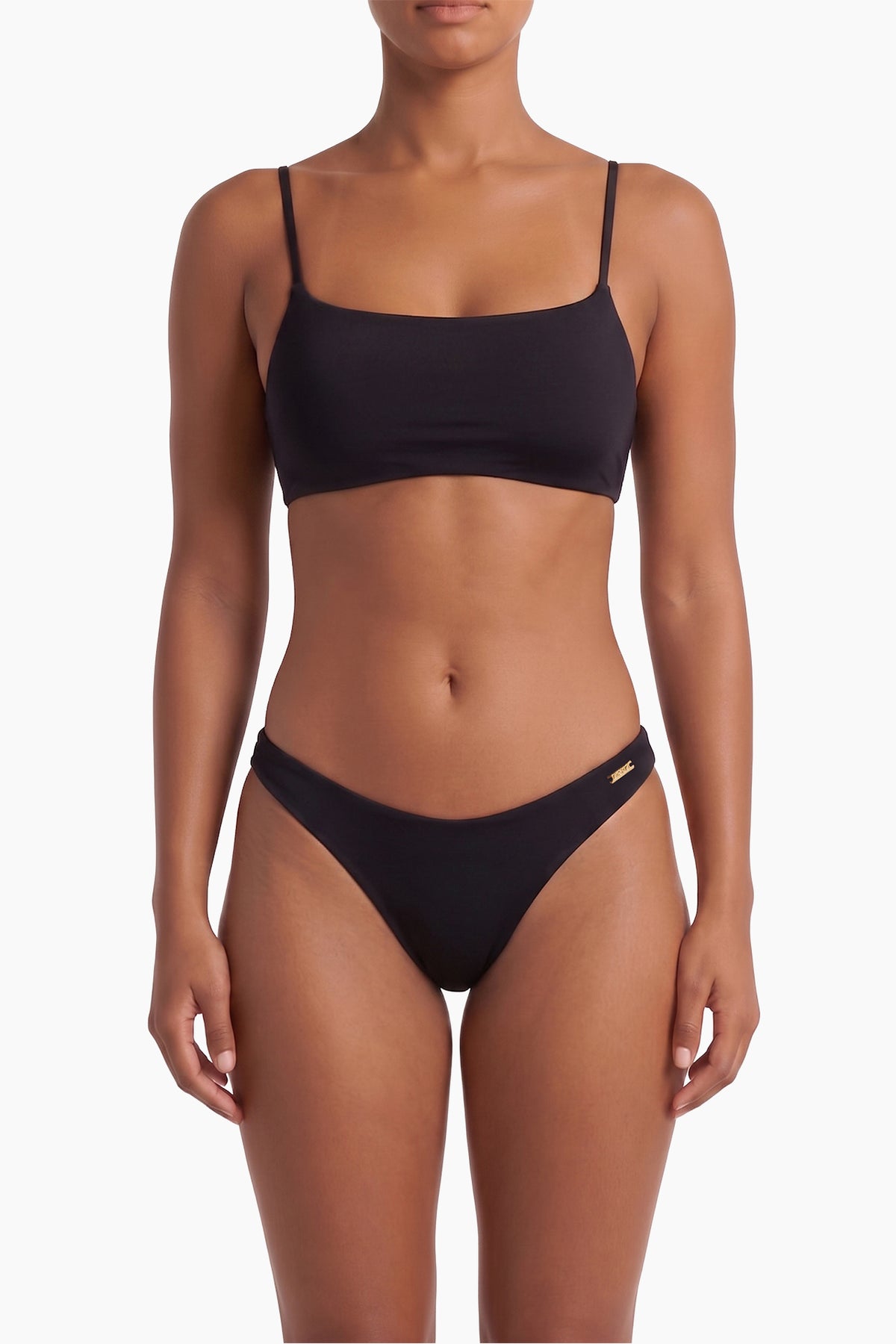 Square Crop Bikini Top - Black