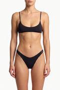 Scoop Crop Bikini Top - Black