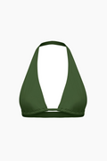 Halter Bikini Top - Olive