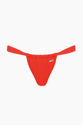 Ruched Bikini Bottom - Red