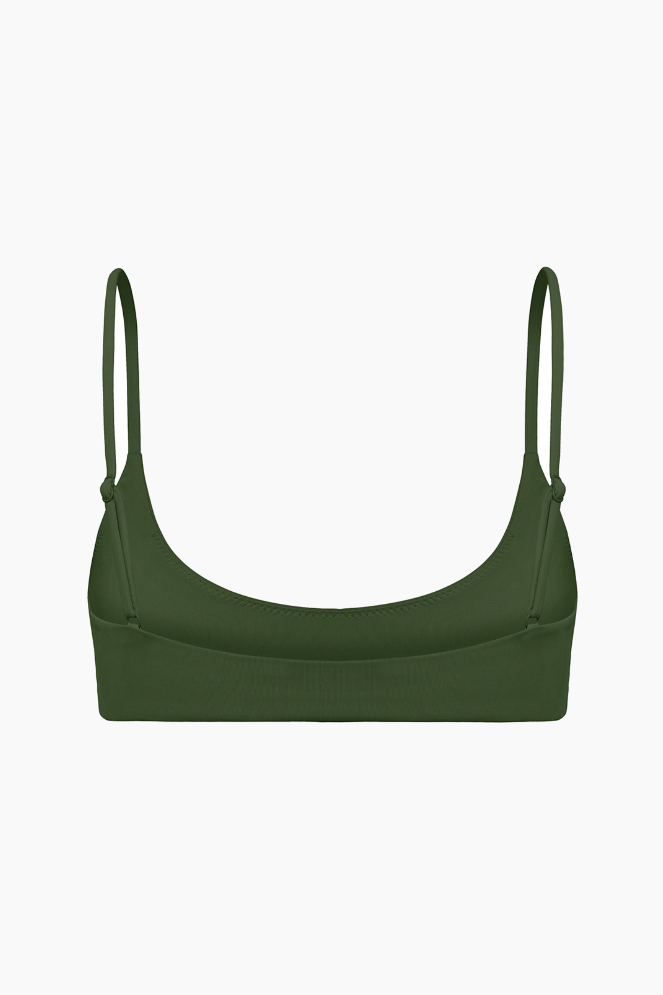 Scoop Crop Bikini Top - Olive