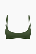 Scoop Crop Bikini Top - Olive