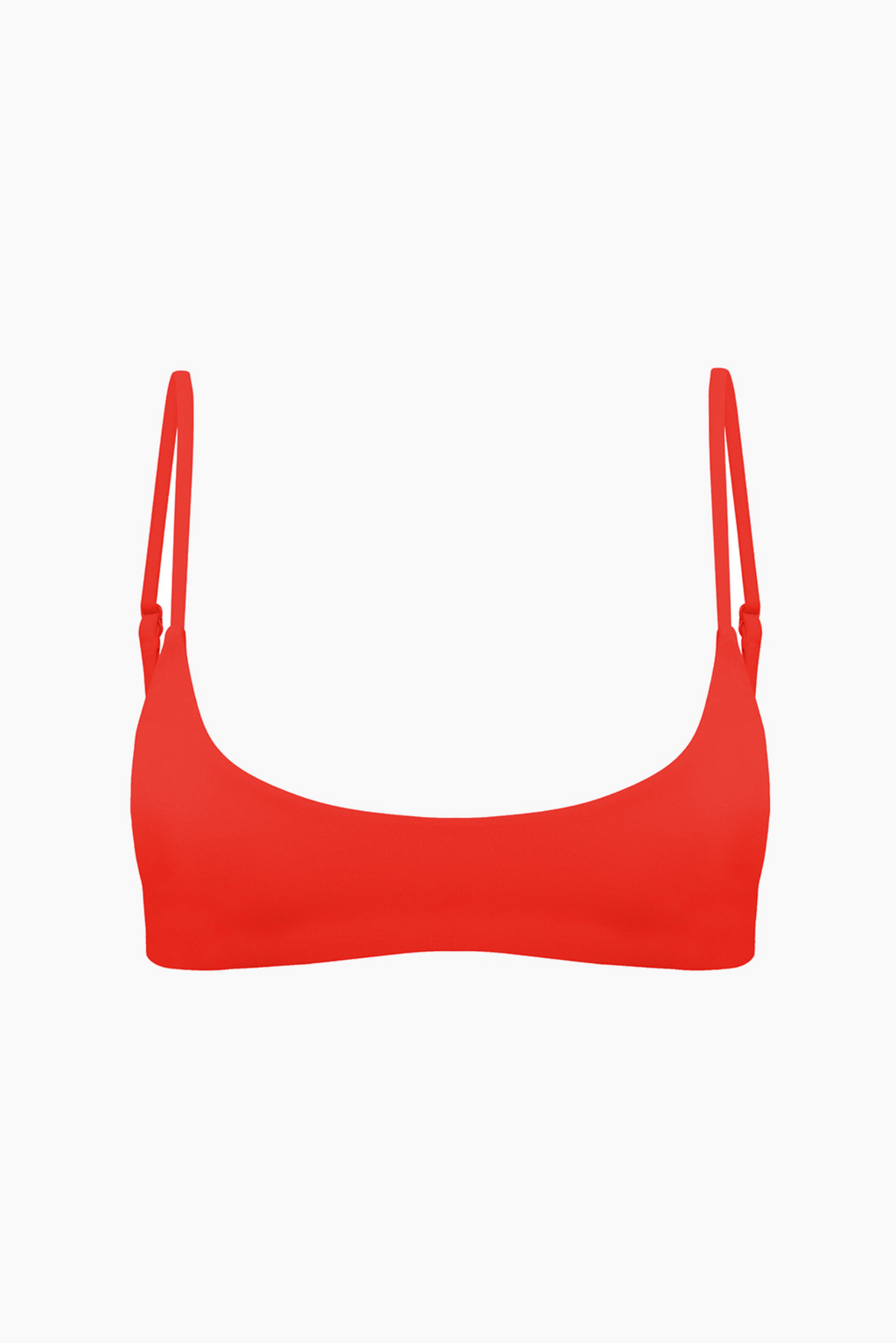 Scoop Crop Bikini Top - Red