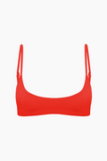 Scoop Crop Bikini Top - Red