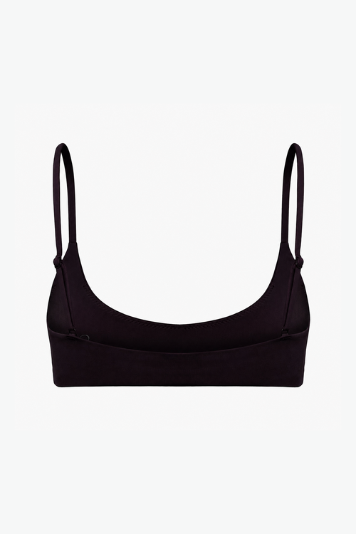 Scoop Crop Bikini Top - Black