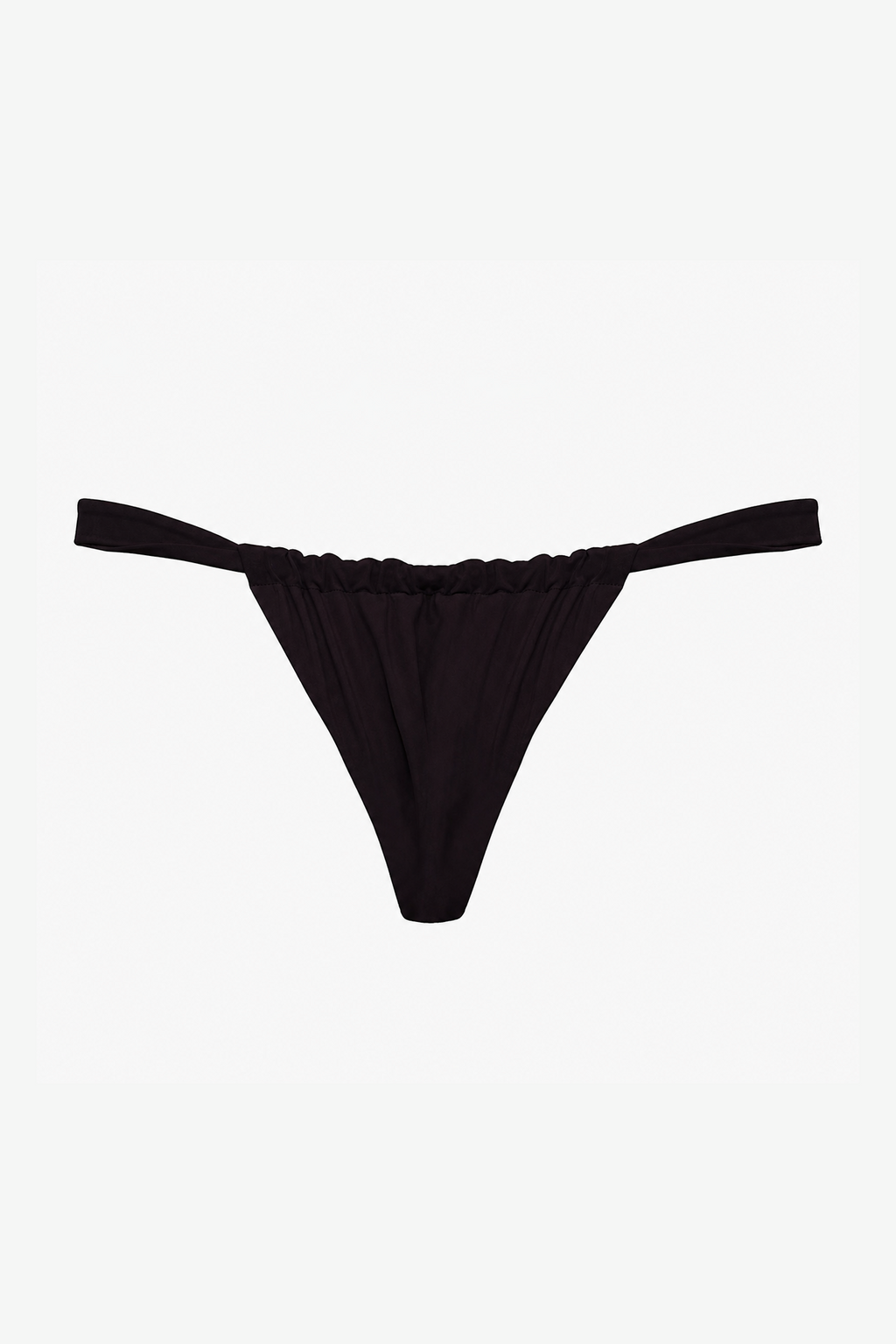 Ruched Bikini Bottom - Black