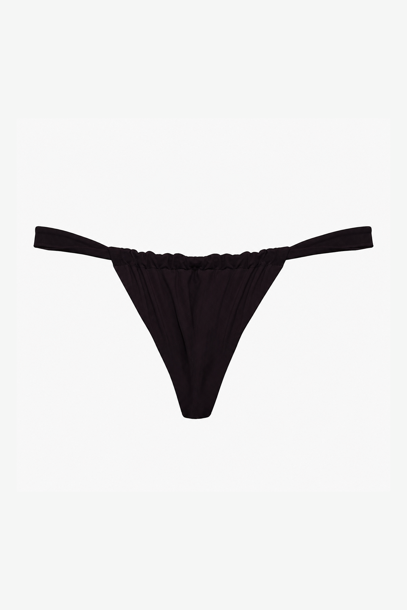 Ruched Bikini Bottom - Black