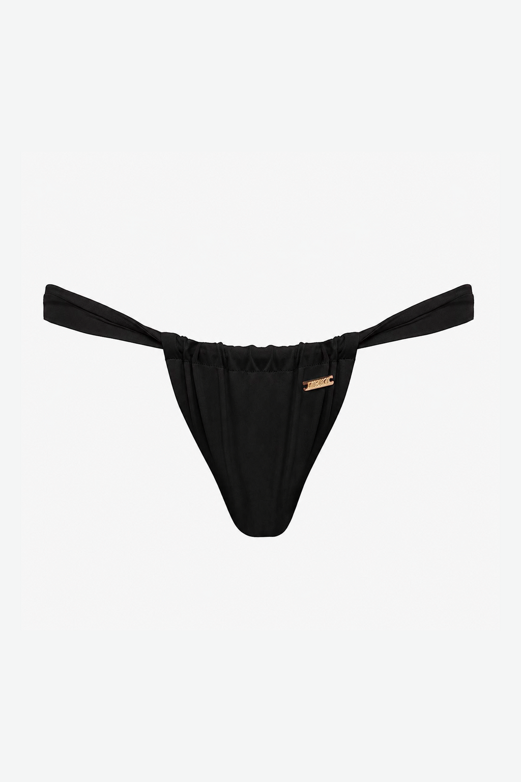 Ruched Bikini Bottom - Black