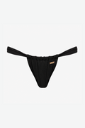 Ruched Bikini Bottom - Black