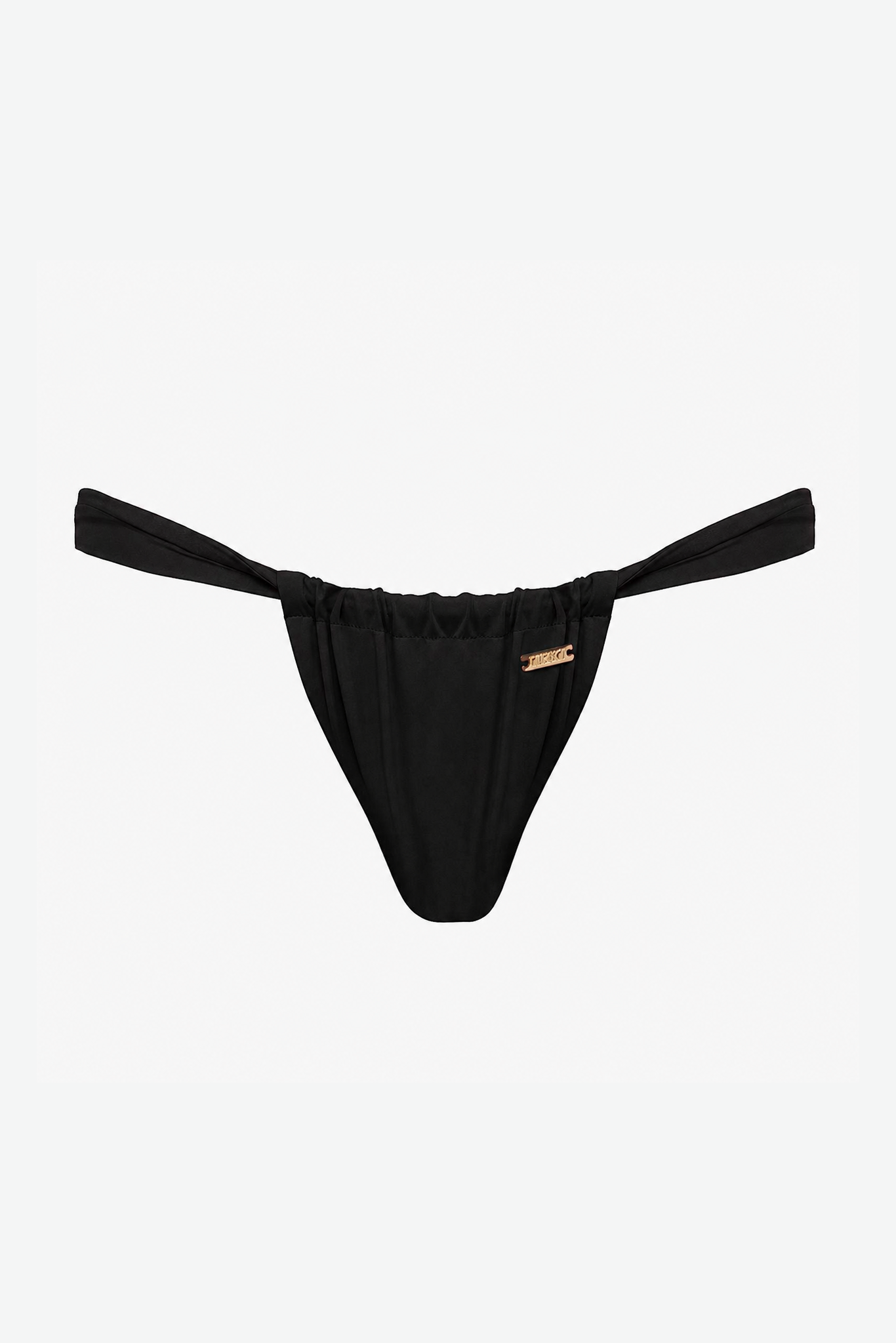 Ruched Bikini Bottom - Black