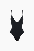 Scoop Neck One Piece - Black